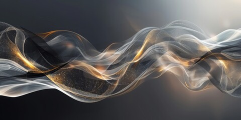 Wall Mural - create a captivating visual effect with a harmonious blend of white and gold, forming elegant abstra
