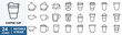 © Ruslan Ivantsov - Coffee cup line web icons. Disposable coffee cup. Coffee paper cup, plastic container for hot and cold drink, juice, tea. Vector illustration