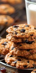 Oatmeal Raisin Cookies with Milk. Best Homemade Cookie Recipe for Baking Enthusiasts