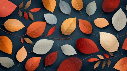 Abstract background of colorful nature scenes featuring vibrant floral patterns of autumn foliage displaying an array of warm and rich colors that epitomize the beauty of the fall season