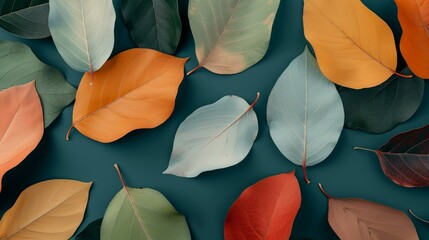 Wall Mural - Abstract background of colorful nature scenes featuring vibrant floral patterns of colorful leaves that display a range of shades creating a lively and dynamic visual experience Illustration, Image,