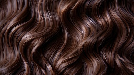 Wall Mural - Realistic background of beautiful shiny brown hair