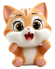 Sticker - PNG Funny face cat figurine mammal animal.