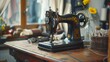 © Felix - This image features a classic sewing machine with ornate details placed in a colorful and vibrant workspace, showing the beauty of traditional craftsmanship.