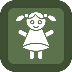 Wall Mural - Doll Glyph Green Box Icon