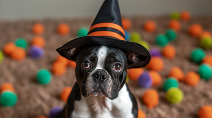 Canvas Print - trick or treat dogs in halloween costumes 