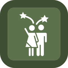 Poster - Couple Celebrate Glyph Green Box Icon