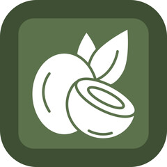 Sticker - Coconut Glyph Green Box Icon