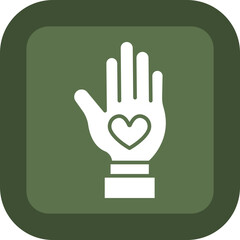 Poster - Kindness Glyph Green Box Icon