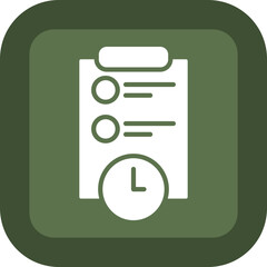 Poster - Deadline Glyph Green Box Icon