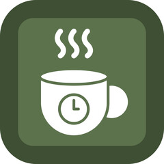 Poster - Coffee Break Glyph Green Box Icon