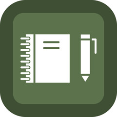 Poster - Notebook Glyph Green Box Icon