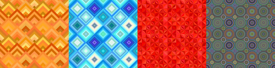 Wall Mural - seamless color geometric pattern set