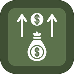 Sticker - Profitability Glyph Green Box Icon