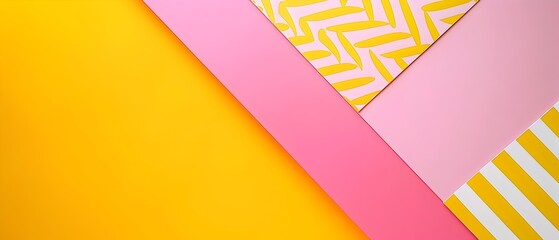 Wall Mural - Vibrant Pop Art Inspired Geometric Backdrop with Harmonious Yellow and Pink Shades