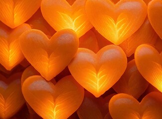 Poster - Orange Hearts Wallpaper