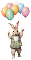 Sticker - PNG Rabbit party balloon rodent mammal.