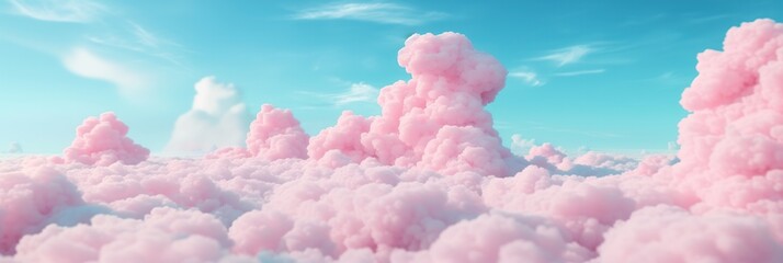 Bright pink cloud set against a vivid blue sky.