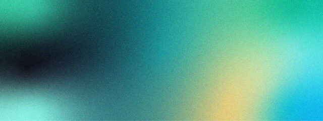 Poster - Teal Twilight Dark Blue Gradient Glow noise texture. Green blue grainy color gradient background. Mint sea teal jade emerald, turquoise light blue rough grunge grain noise.