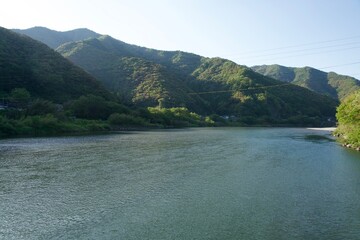 Poster - View of Niyodo River in the evening