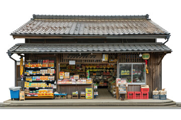 Wall Mural - PNG  Local japanese Grocery store architecture building grocery store.