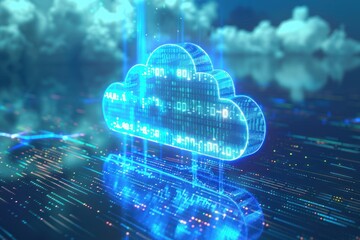 Wall Mural - cloud computing concept with binary code