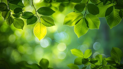 Sticker - Green leaves in the sunlight.