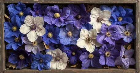 Vibrant Purple Flowers in a Box | Artful Floral Display