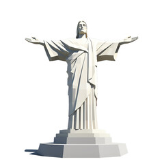 illustration of Christ the Redeemer, Isolated on transparent PNG background, Generative ai