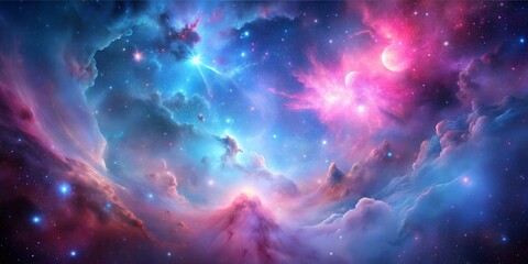 Wall Mural - colorful nebula in deep space with stars