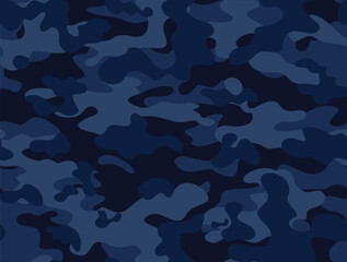 Sticker - 
camouflage blue pattern, repeat texture, dark background on print