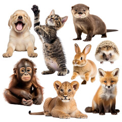 Sticker - Baby animal png element set, transparent background