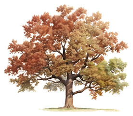 Poster - PNG Tree plant oak white background.