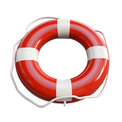 illustration of lifebuoy an essential, Isolated on transparent PNG background, Generative ai