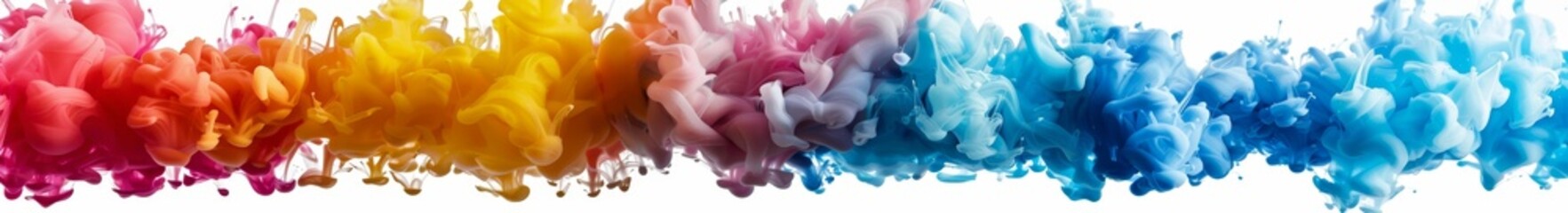 Canvas Print - Stock Illustration of a colorful smoke explosion on a white background