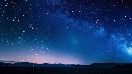 Wall Mural - a starry night sky filled with vibrant, twinkling stars casts a serene glow, inviting wonder and awe