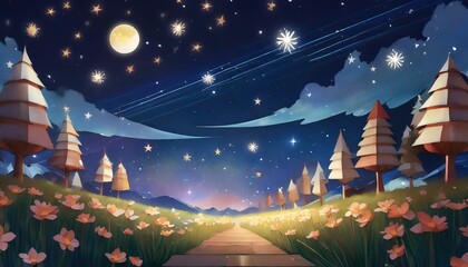 Wall Mural - starry night sky