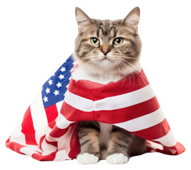 Sticker - PNG America flag mammal animal pet.