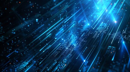 An abstract 3D rendering of the digital binary code matrix background, representing connectivity, complexity, and the data flood of our digital age.