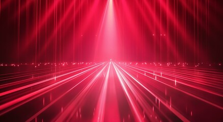 Wall Mural - abstract red background with flowing golden lines.