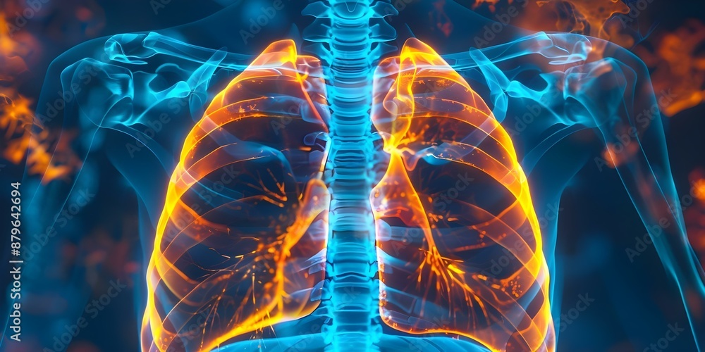 Digital chest Xray with normal anatomy highlighting form and function ...