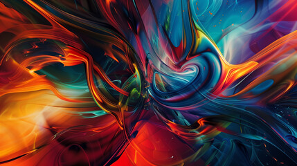 Wall Mural - abstract colorful background with smooth lines and waves, computer generated images