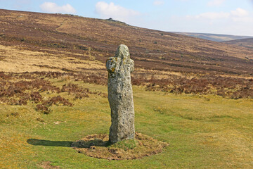 Poster -  Granite cross on Dartmoor in Devon