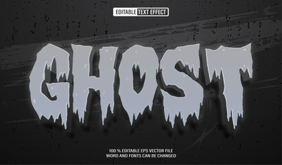 Wall Mural - Editable 3d text style effect - Ghost Halloween text effect Template