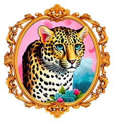 Sticker - PNG  Leopard printable sticker animal mammal representation.