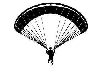 Wall Mural - Ski parachute gliding silhouette vector, paraglider vector illustration, Paragliding Parachute Silhouette