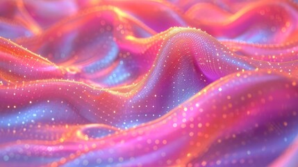 Aufkleber - Sparkling fabric with a pink, blue, and orange color scheme