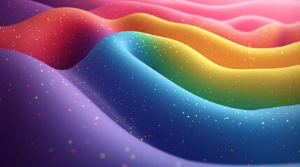 Poster - colorful, wavy lines with a sparkling texture