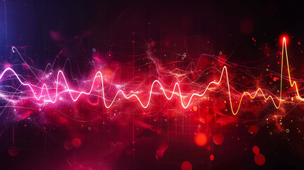 Wall Mural - background digital wave for heartbeat