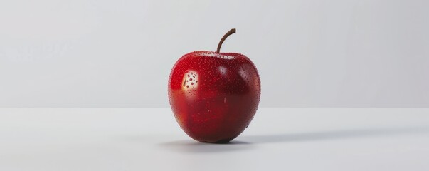 Wall Mural - Isolated red apple on white background mockup, 4K hyperrealistic photo